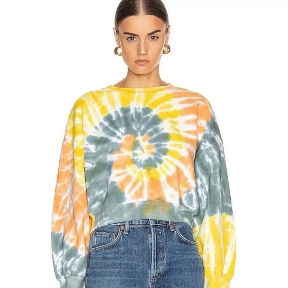 Agolde balloon sleeve swirl tie dye sweatshirt